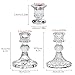 Glass Candlestick Holders Set of 6, Taper Candle Holder for Wedding Festival Christmas Party Valentine's Decor, Table Centerpieces