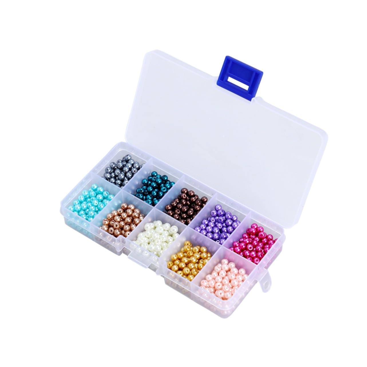NUOBESTY 3 Sets Gemischte Runde Glasperlen Schmuckherstellungsset Gefärbte Lose Perlen Zum Basteln Von Halsketten Und Ketten 1000 Stück * 3