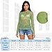 Fruit Banana Green See Through Tops for Women Mesh Sheer Tops Long Sleeve Women Blouse Handle Zipper Beach Camping Swimming Pool Size L