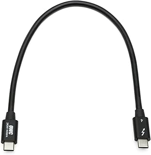 OWC Thunderbolt 4 Cable, Thunderbolt Certified, 0.3M (11.8"), 40 Gb/s Data Transfer, 100W Power Charging, Compatible with Thunderbolt 4, Thunderbolt 3, USB-C, and USB4 Devices, Black