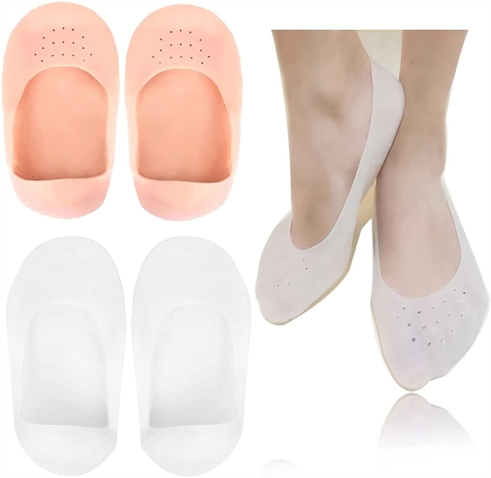 1 paio di cuscinetti per la correzione della punta morbida Correzione del pollice Valgo Cuscinetto dell'avampiede in silicone Ortesi in gel Strumento per la cura del piede con dita separate (E)