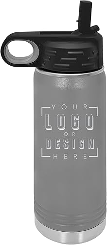 Sofia's Findings Botella de agua personalizada de 20 onzas  30 onzas  Botella de agua de 40 onzas con popote  Botella de agua deportiva de acero