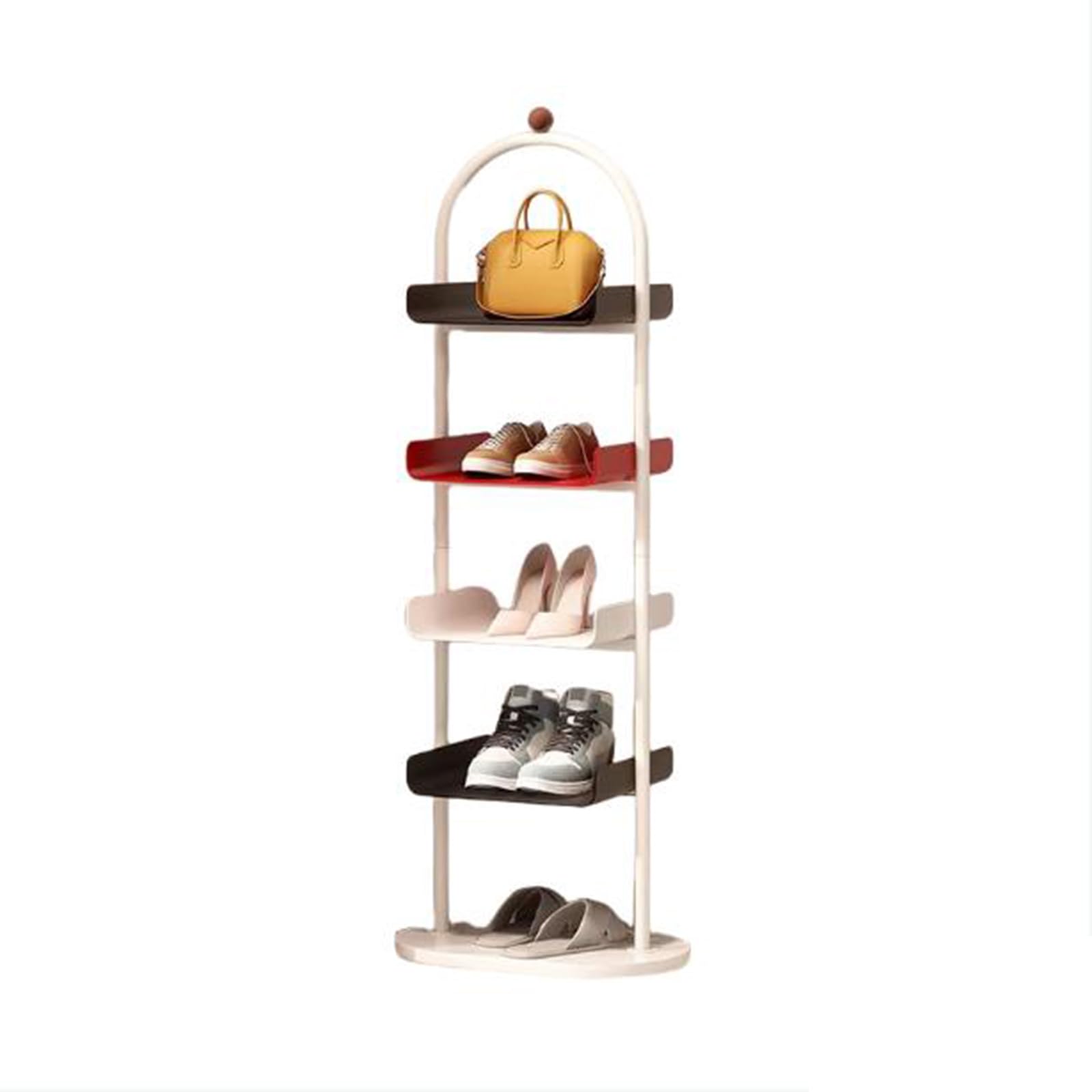 Étagère à chaussures 5 niveaux en métal noir compacte JATIBOSH