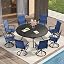 Black Table/ Blue Chairs
