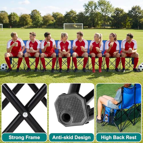 1MORE Soccer Bench,Portable Folding Team Bench,8 Seats w/Backrest.Blue by 1MORE - Used condition - Image 5