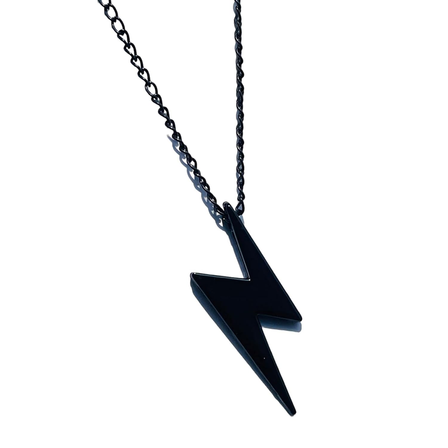 Gunmetal Plated Zig Zag Pendant Necklace for Men