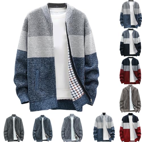 Men's Cardigan Sweaters Knitted Full Zip Collared...