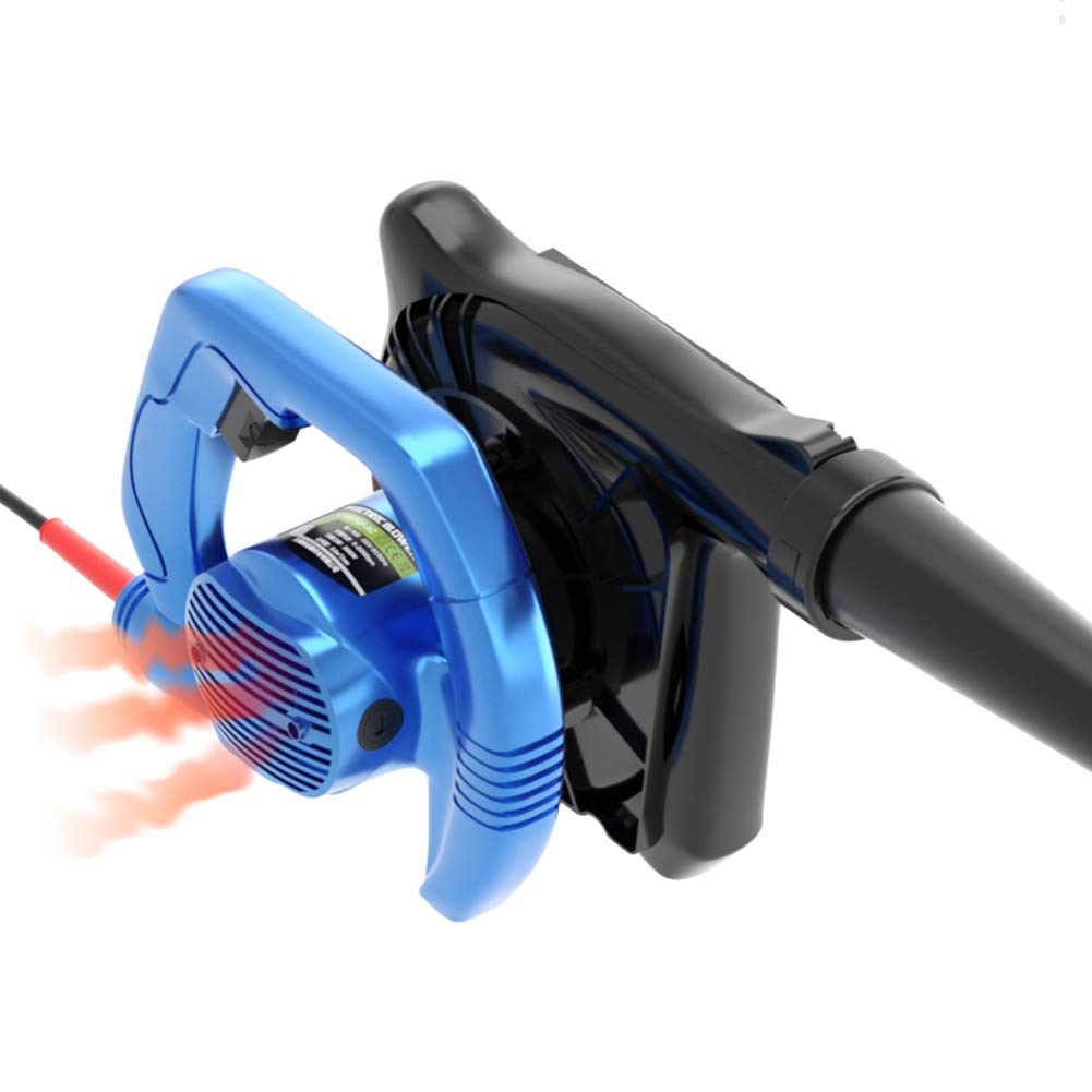 Soffiatore e aspiratore Elettrico, spazzatrice con Cavo, 6 velocità variabili per la Cura del Prato, Kit di Pulizia Incluso, Blu, 3000W
