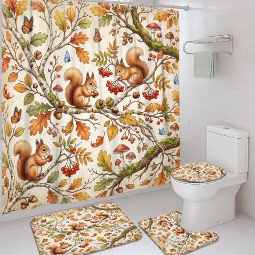 Ensemble rideau de douche rustique avec crochets grand format 183x183 texturé marron - 2