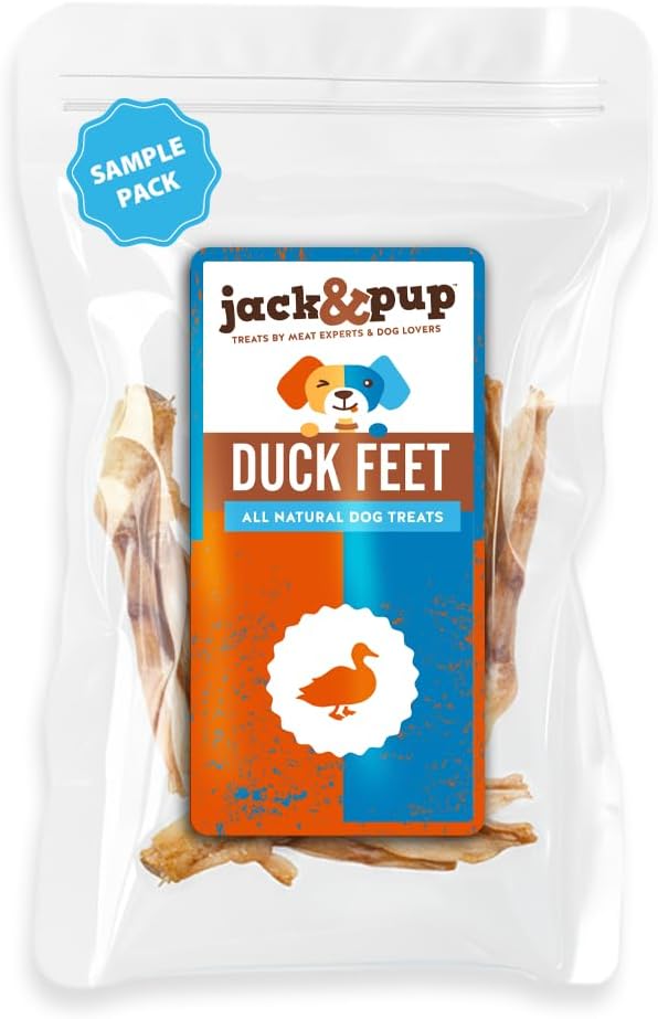 Jack&Pup Duck Feet for Dogs – All Natural Dog Chews, Single Ingredient Dehydrated Duck Feet Dog Treats – Great for Small & Medium Dogs (30 Count) Great Alternative to Chicken Feet and Pig Ears