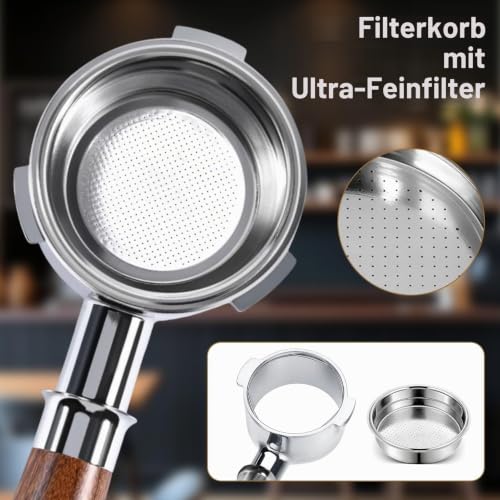 51mm Siebträgerfilterkorb, Edelstahl Wiederverwendbare Kaffeefilter Espressomaschinenzubehör Siebträgerkorb Ersatz(Single Cup) – Ansicht 4