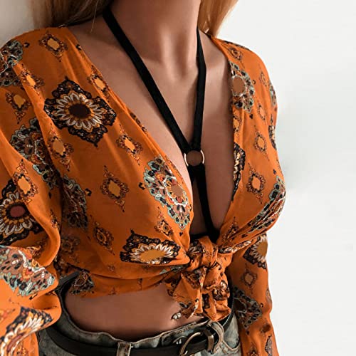 Lingerie Met Strings Sexy Women Girl Hollow Out Elastic Cage Bra Bandage Strappy Halter Bra (Black, S) - Image 8