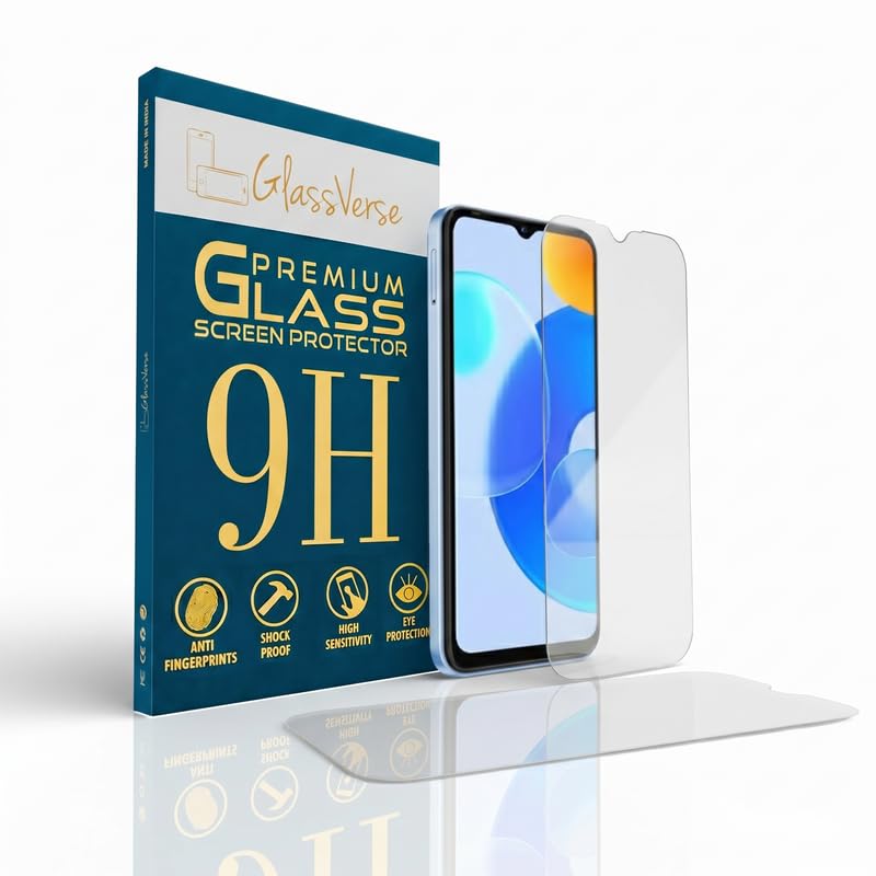 Image of GlassVerse 9H Tempered Glass For Tecno POP 6 Pro (Pack Of 2) with Free Installation Kit Full screen Coverage - 6.56 inch