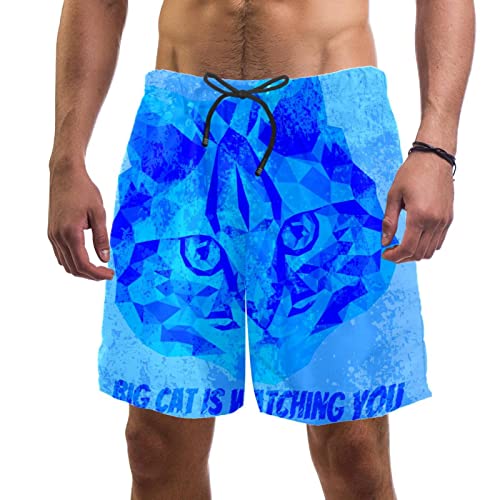 Short de bain homme à motif chat mignon pour la plage