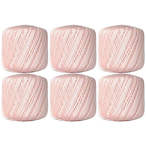 Image of ThreadArt 100% Cotton Crochet Thread Size 10, 6 Ball Pack, Light Pink 4 | Soft pure cotton crochet thread for lace, doilies, amigurumi and crafts. Smooth finish with crisp stitch definition.
