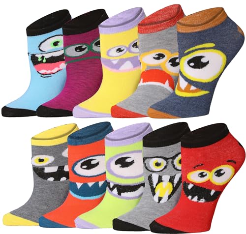 Image of Tipi Toe Women's 10 Pairs Lightweight Colorful Socks - Fun Low Cut Patterns for All-Day Comfort and Easy Everyday Style