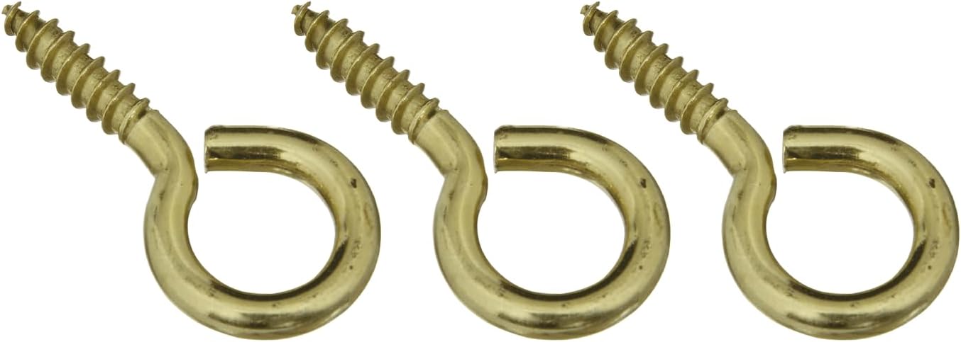 National Hardware N119-362 Screw Eyes, Solid Brass, #8, 1-5/8"
