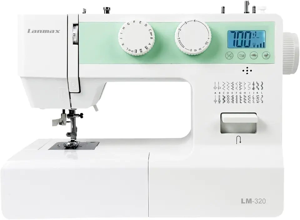 Máquina Costura Portátil 24 Pontos Doméstica Bivolt Servo Motor c/painel Eletronico 100w