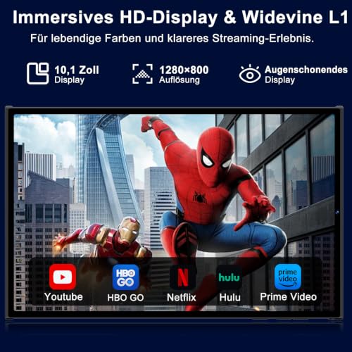 Tablet 10 Zoll mit Tastatur und Maus, Android 15 mit Gemini AI, Schwarz – Ansicht 4