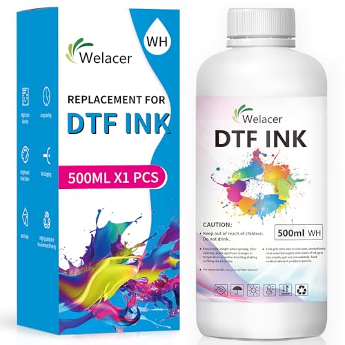 Image of DTF Ink White 500ml - Premium Heat Transfer Ink Conversion Kit Refill for I3200, XP600, R1390,L1800, ET2800 ET8500 R2400, L800, 1430, P400, P800, XP-15000 All DTF Printers,for DTF Film