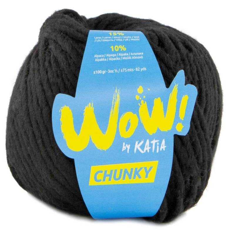 Katia Wow Chunky Laine Pelote de Couleur Noir Cod.53