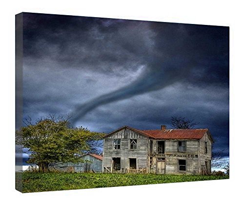 Impression toile Tornado Missouri encadrée bois prête à poser pour mur vide