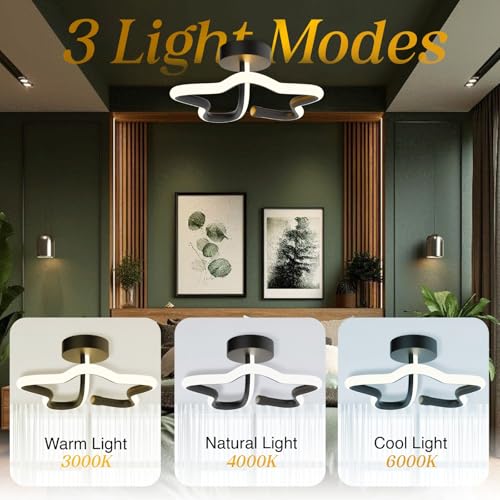 Image of LED Decorative Ceiling & Wall Light | Up to 50W Rated (48W Working Output) | Dual Mount Design | 3 Colour Mode (Warm /Natural /Cool White) | Modern LED Light for Home (Star)