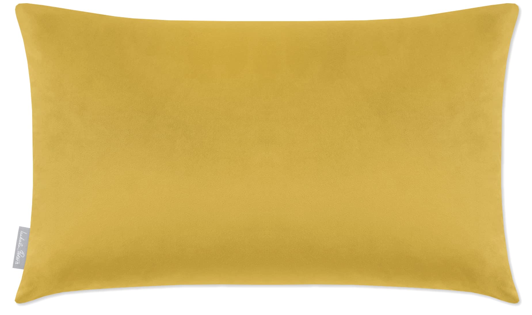 Izabela Peters Mustard Ochre Cushions With Covers Included, Filled Cushion, Eco-Friendly Velvet Cushions, 55 X 35 Cm, Chair Cushions, Sofa Cushions, Seat Cushions
