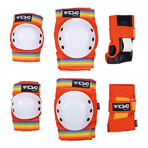TSG Basic All in One Skateboard Protection Set - Knee Pads, Elbow Pads and Wrist Guards, EVA Cup Foam, PE Caps, Hardshell Protection, Pre Shaped, Horseshoe, Pull Over Design