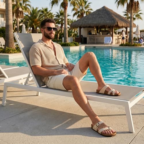 Image of CUSHIONAIRE Luna-M Slides for Men, Comfortable Cork Footbed Mens Sandals with Arch Support and Adjustable Buckle Strap
