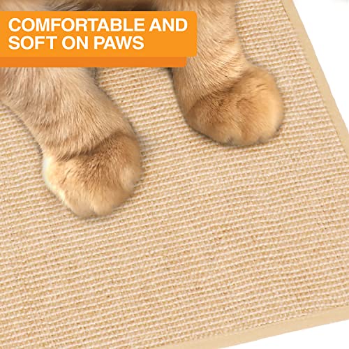 Neater Pets Jute Litter Trapping Mat, Eco-Friendly Plant-Based Material Catches Mess from Kitty Litter Box to Protect Floors, Soft on Cats Paws, Anti-Skid Backing, Easy to Clean, Beige, 24" x 36" - Thumbnail 5