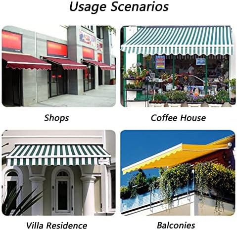 Retractable Waterproof Patio Canopy Cover - Sun Shade Fabric Replacement for Outdoor Garden Deck Pergola - 3x2m UV Protection Canvas Easy Install