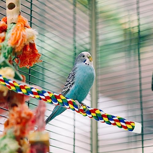 Image of 23.6 Inches Colorful Rope Perch for Bird Bungee Climbing Swing Parrot (Pack of 2)