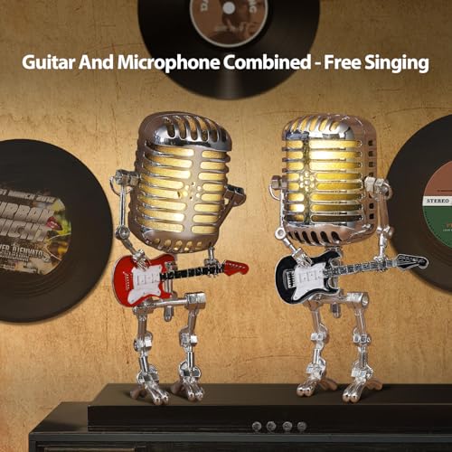 Lampe robot guitare jaune pour studio de musique et salon - 6