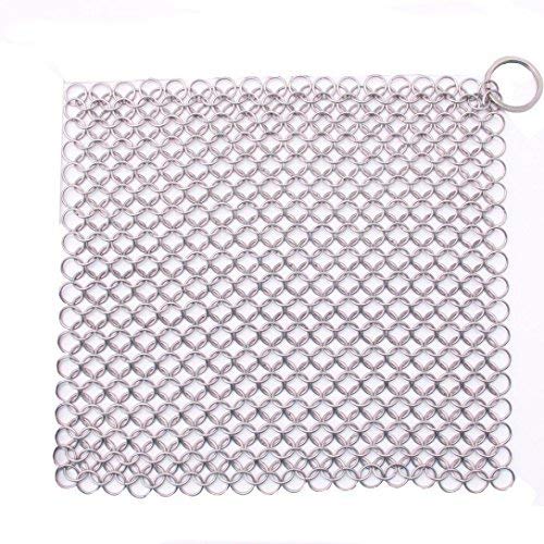 Goodtrade8 Gotd Cast Iron Cleaner XL 8X8 Inch Highest Grade Stainless Steel Cast Iron Skillet