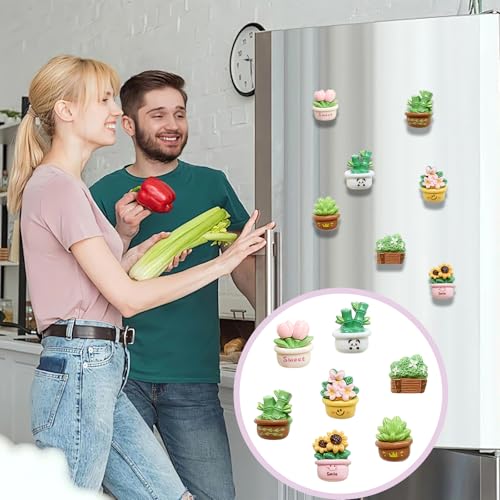 Set 21 imanes de plantas en mini maceta para refrigerador miniatura 5