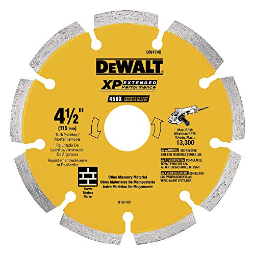 DEWALT Diamond Blade, Tuck Point, 4-1/2-Inch x 1/4-Inch (DW4740)