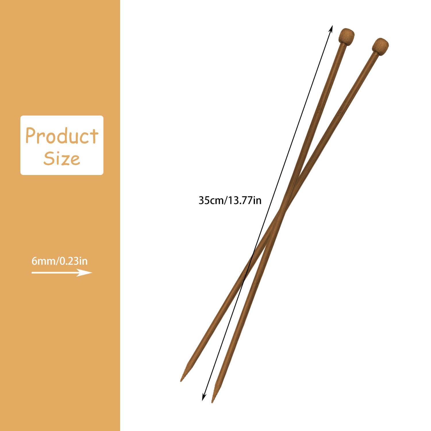 Luckious Bamboo Knitting Needles, Warm Wooden Knitting Pins for Beginners & Professionals - Image 2