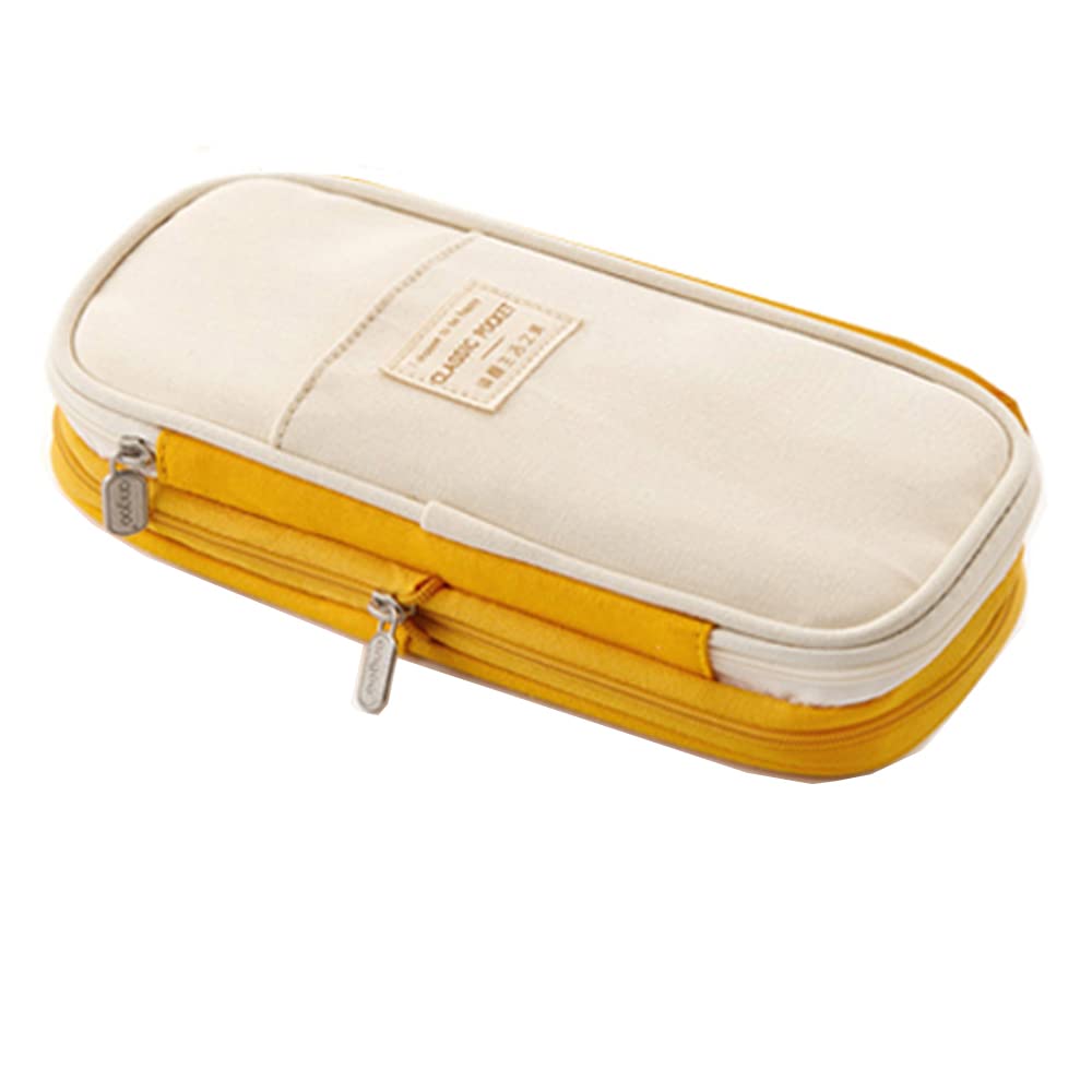 Photo 1 of Arnuixty Colorful Large Storage Pencil Pen Case Bag with Zipper Big  Yellow