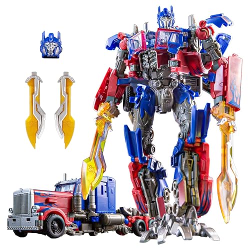 QCCX Transforming Toys Figures, Deformation Car Robot Toy with Extra Interchangeable Head & Weapons - Action Figure for Kids 7 +, Birthday Toy