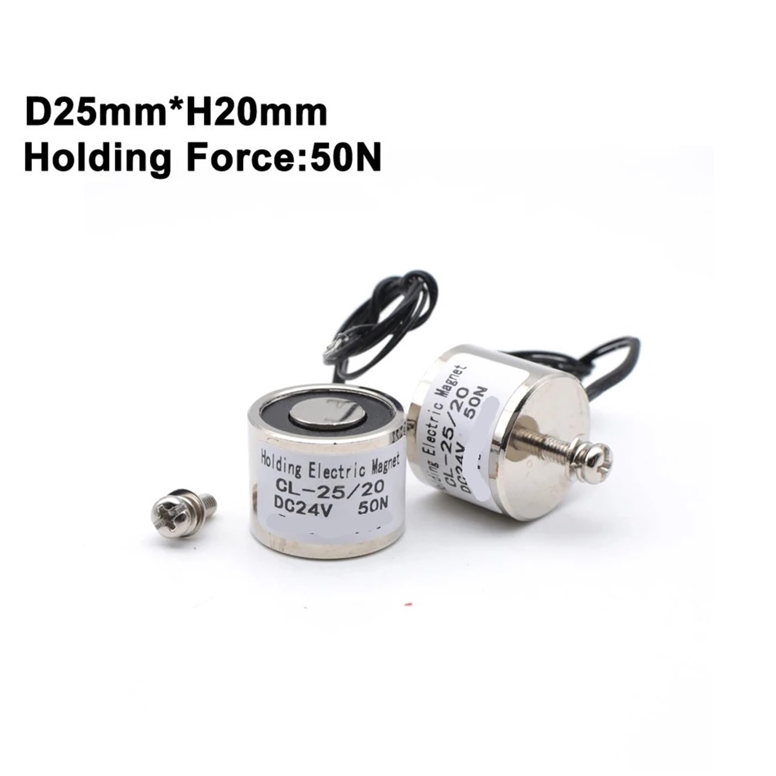 D25mm*H20mm Magnete elettrico di sollevamento 5KG/50N Solenoide Sucker Elettromagnete DC 6V 12V 24V 1 pz(6V)