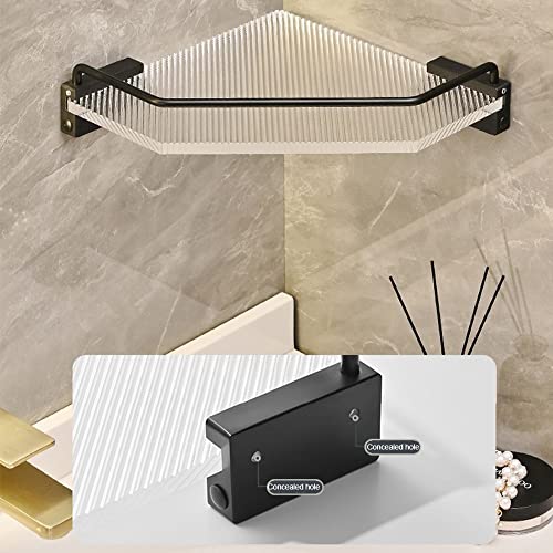 Caddy de douche d'angle en acrylique transparent avec rangement multicouche mural - 7
