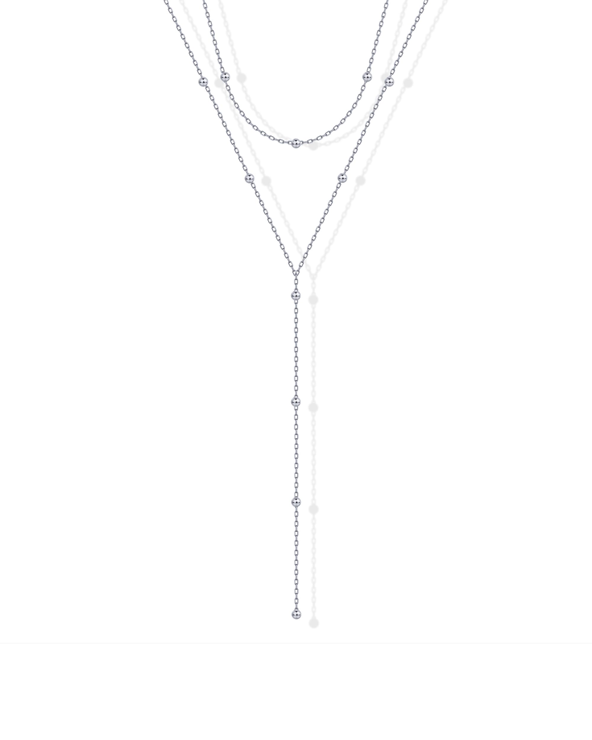 PAVOI14K Gold Plated Drop Lariat Chain for Women - Gold Cubic Zirconia Long Necklace - Station Star Layered Beaded Y Necklace
