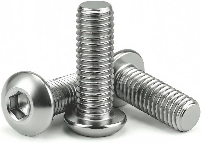 M4 x 40mm (30 Pack) Button Head Socket Cap Screws, 304 Stainless Steel 18-8, Bright Finish, Fully Machine Thread
