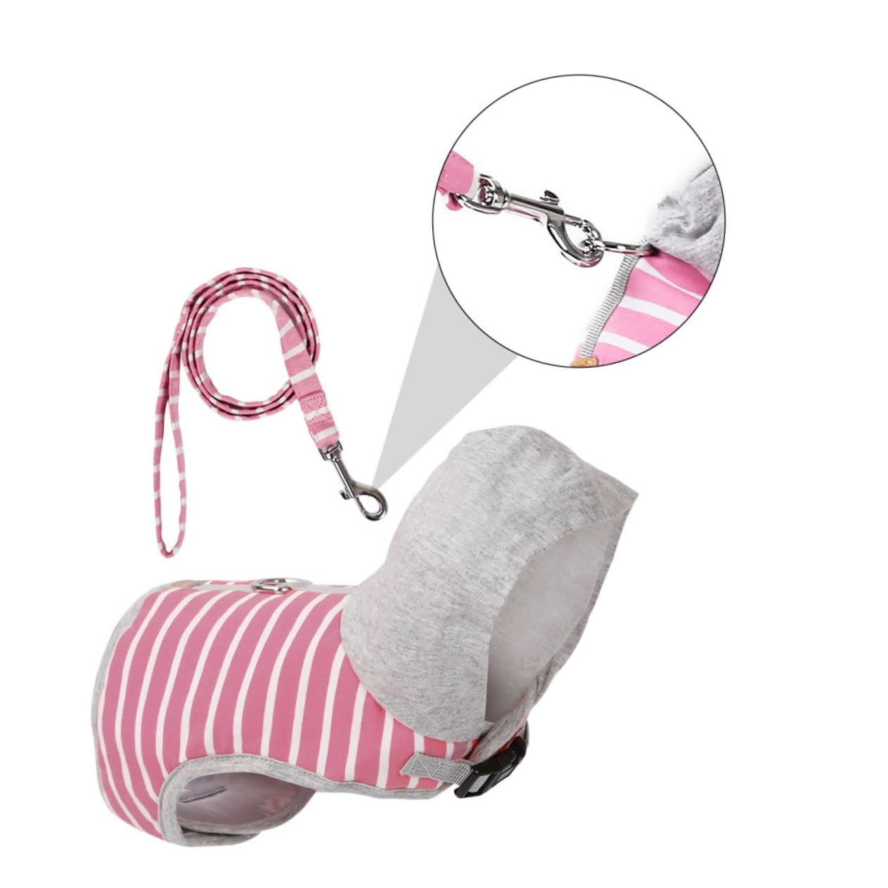Yardwe 3pièces Harnais Et Laisse Rayé pour Chat Gilet De Sécurité Ajustable pour Promenade Extérieur