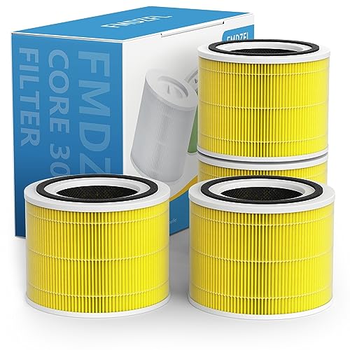 Image of Core 300 Replacement Filter Compatible with LEVOIT Core 300 Core 300S VortexAir Purifier, 3-in-1 Pre-filter, H13 Grade True HEPA and Activated Carbon Filter, Core 300-RF-PA, 4-Pack