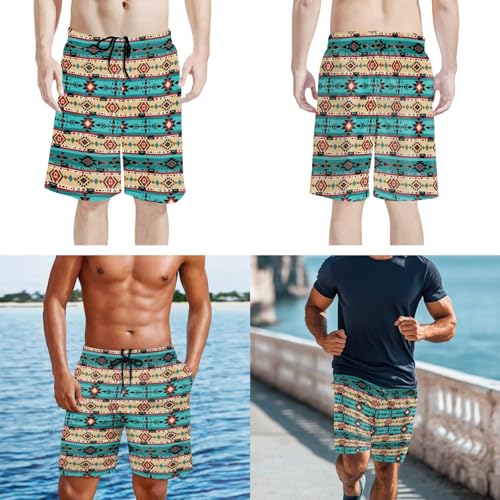 Aztec Tribal Matching Swimsuits for Couples Bikini Sets for Women Men's Beach Shorts Beach Bathing Suit4