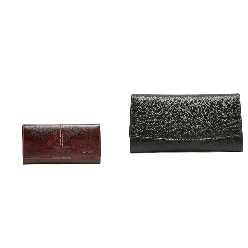 Teakwood Genuine Leather Solid Three fold Wallet for Women (Maroon) + Wallet for Men I Handcrafted I Multiple Credit/*Debit Card Slots-image-13