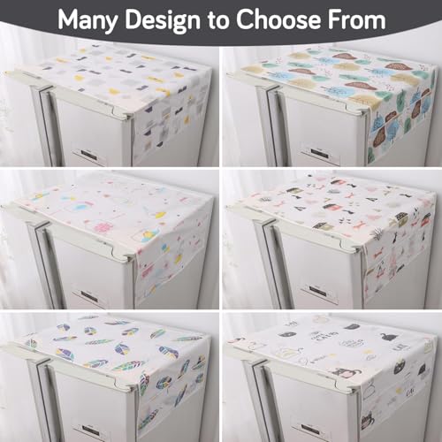 Image of HOKIPO Large Fridge Cover Top | For Bigger Double Door Refrigerator | Waterproof, Printed with 6 Side Pockets, Size Large 180x62 cm, Playful Cats (NEW-AR-5876-D6)