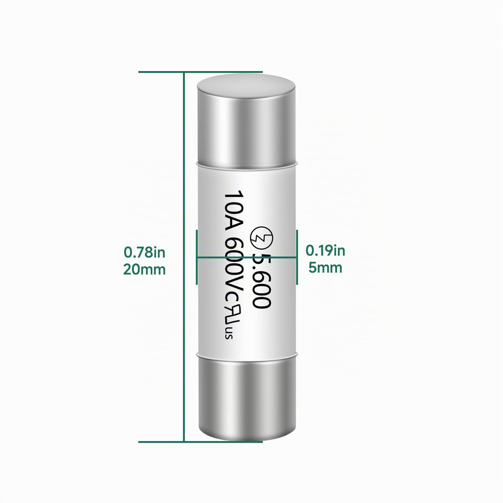 Fusibile multimetro HV510 10A 600V AC 5 x 20 mm, ad azione rapida 10 Amp fusibile in ceramica * 5